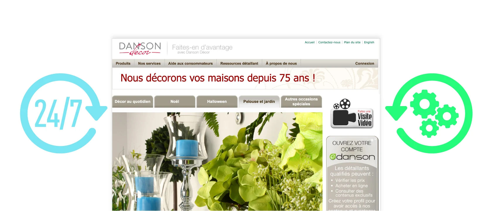 Capture d'écran de la page d'accueil de Danson Decor