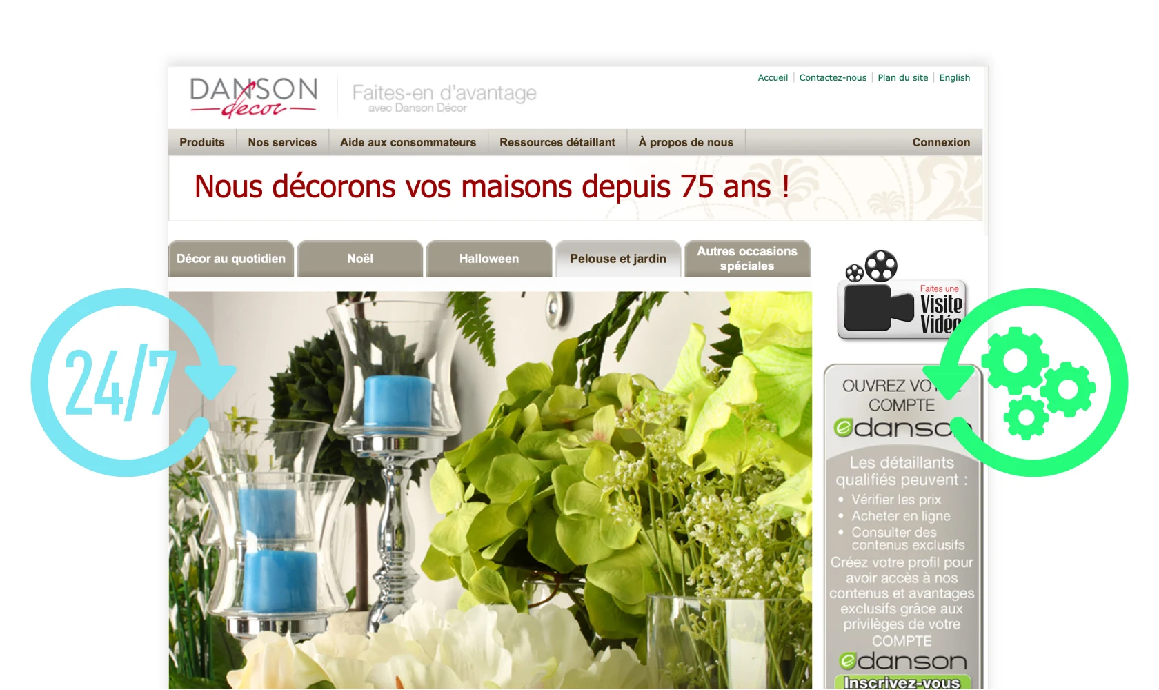 Capture d'écran de la page d'accueil de Danson Decor