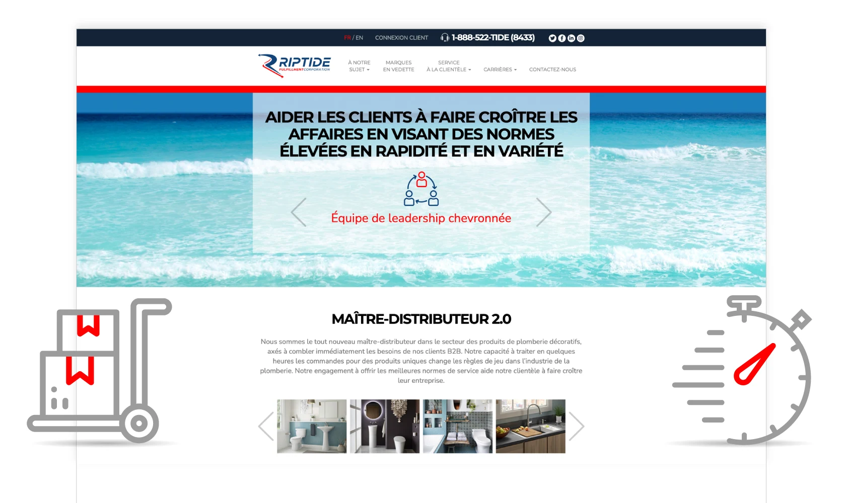 Capture d'écran de la page d'accueil de Riptide